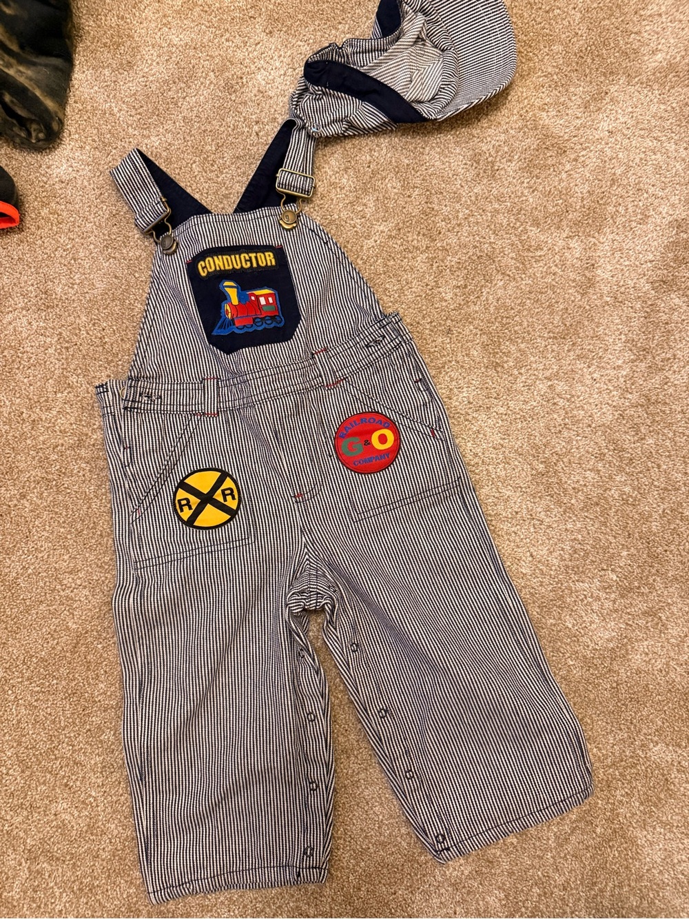 Conductor Stripe Overalls - Kids Bottoms